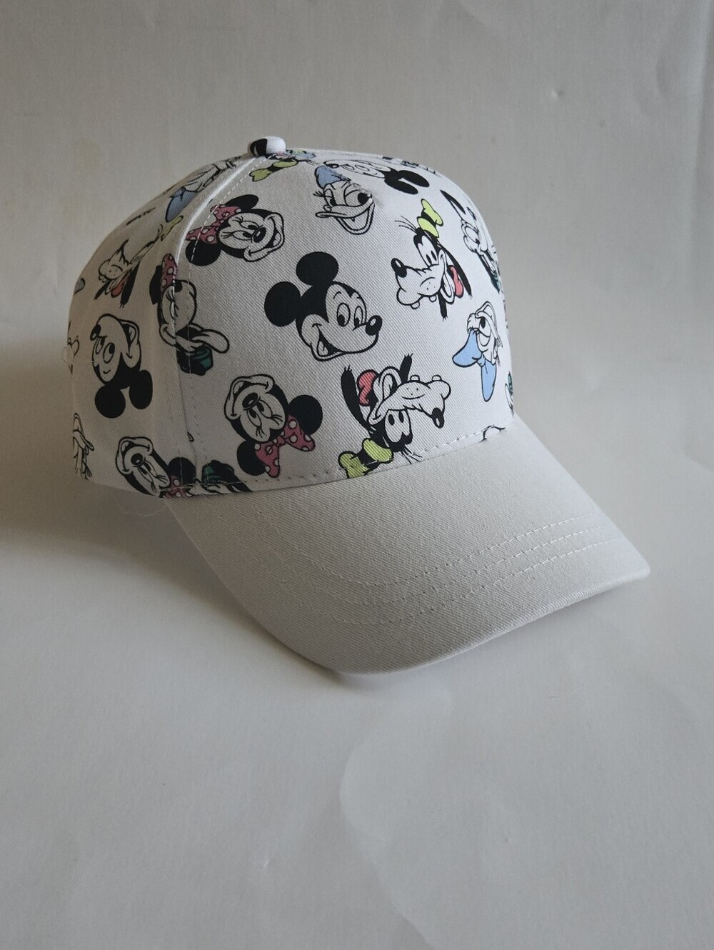 Disney Characters Baseball Hat Mickey Minnie Goofy Donald White Cotton Cap OS